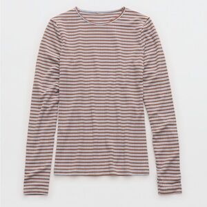 Aerie Superchill Modal Striped Long Sleeve Top